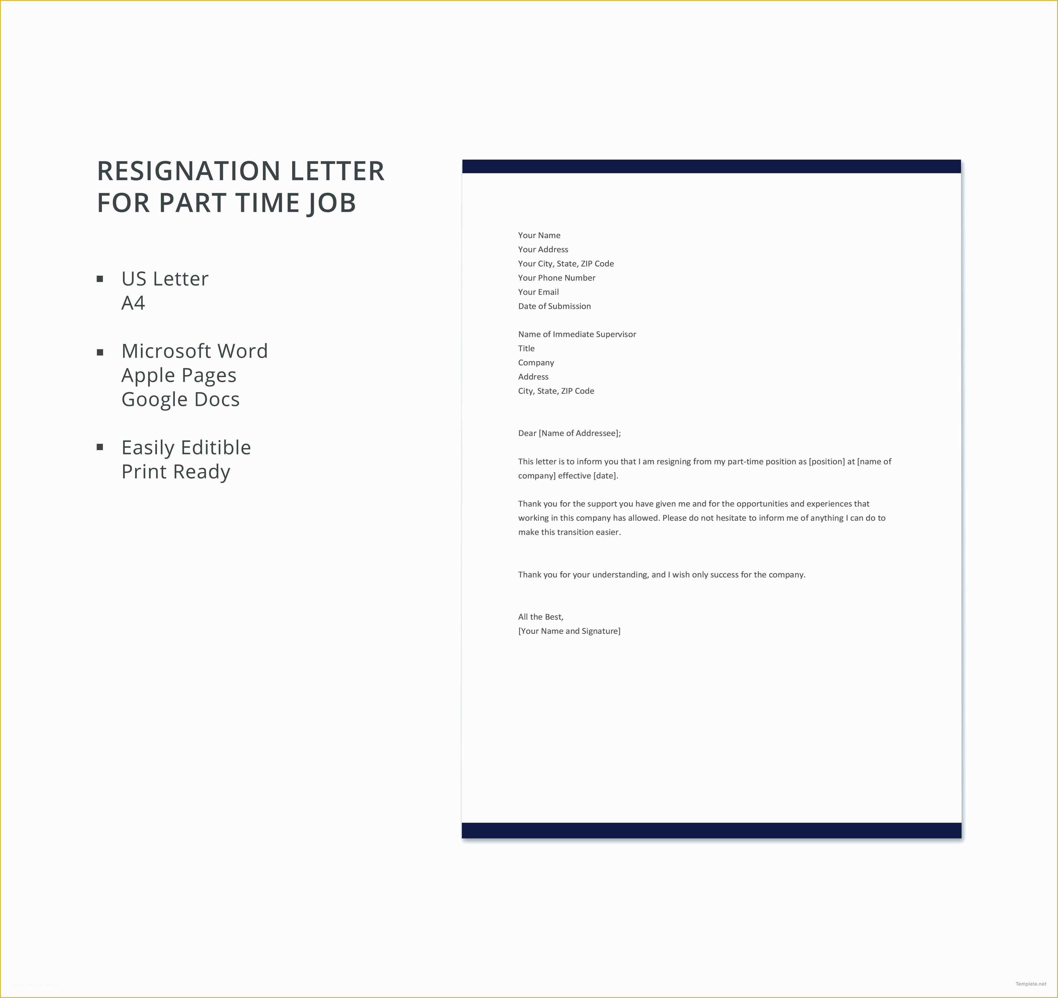 Free Resignation Letter Template Word Of How To Write A Resignation 