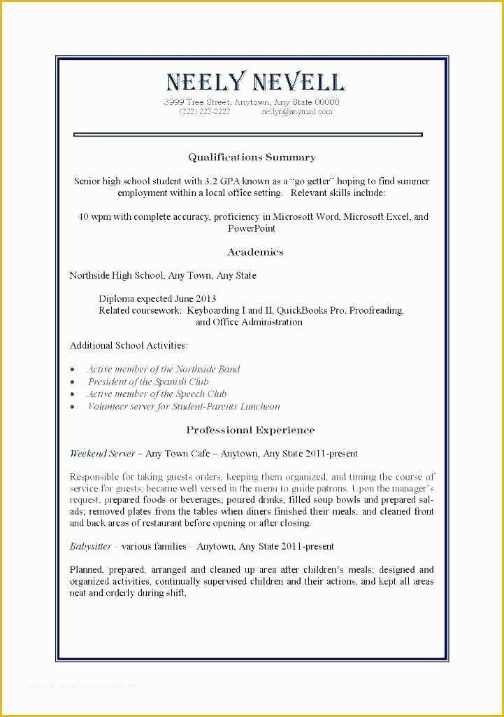 Free Resume Templates For First Time Job Seekers Of First Time Resume 