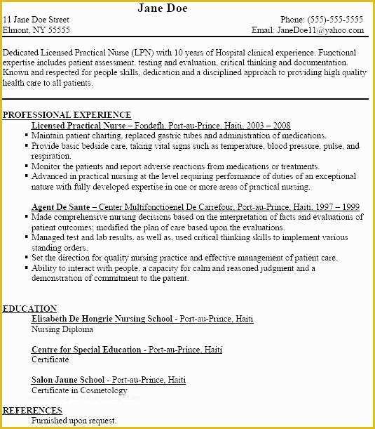  Free Resume Templates For Lpn Nurses Of 15 Clinical Experience On 