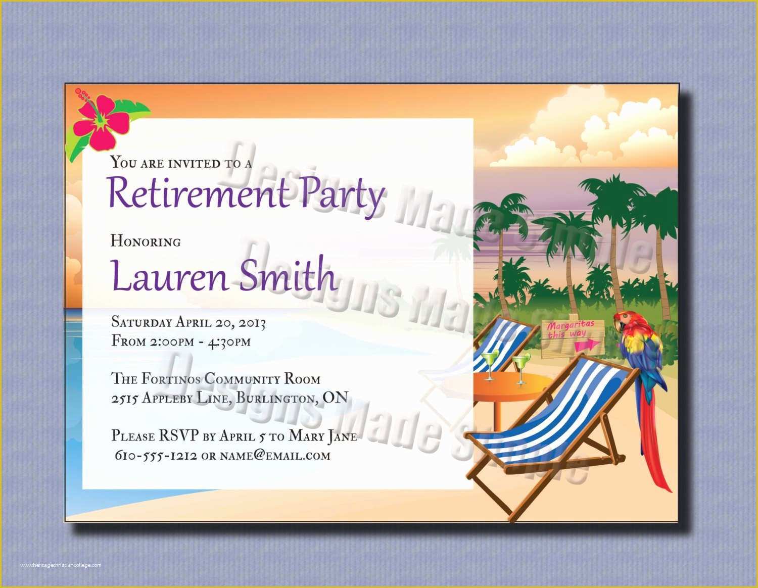 Free Retirement Party Invitation Templates For Word Of Free Printable Retirement Party 