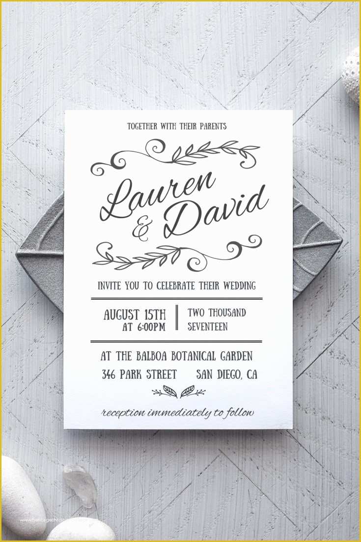 Printable Rustic Wedding Invitations