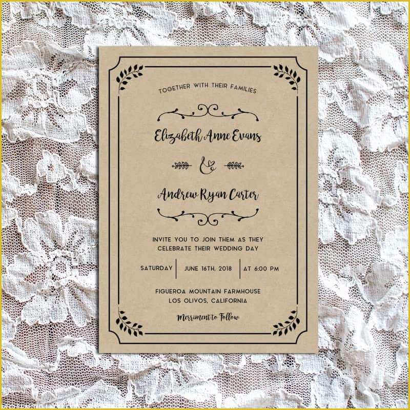 Free Rustic Wedding Invitation Printable Templates Of Whimsical Rustic