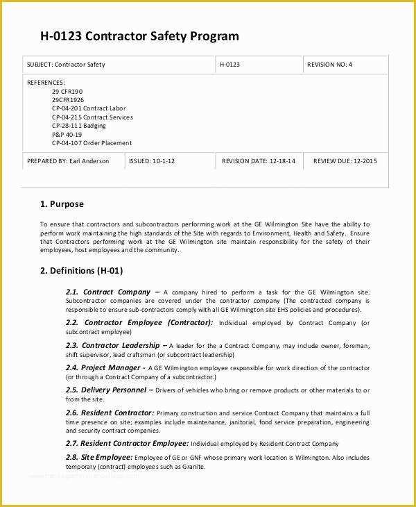 Free Safety Program Template Of 8 Safety Program Samples Free Sample Example Format