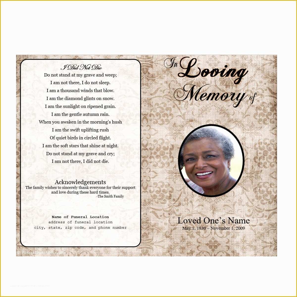 Free Sample Funeral Program Template Of Obituary Program Template 