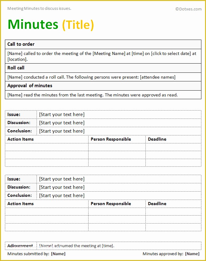 23 Sample Meeting Minutes Template Sampletemplatess Sampletemplatess 