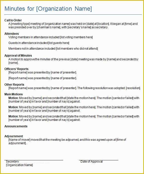 Free Sample Minutes Of Meeting Template Of Meeting Minutes Template 16 