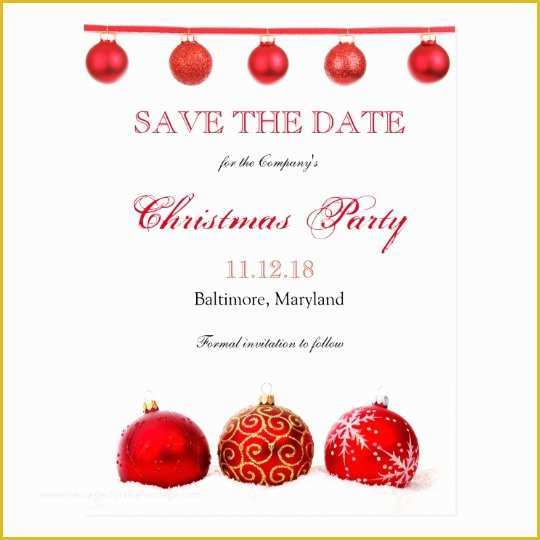Free Save the Date Holiday Party Templates Of Modern Red ornaments Save