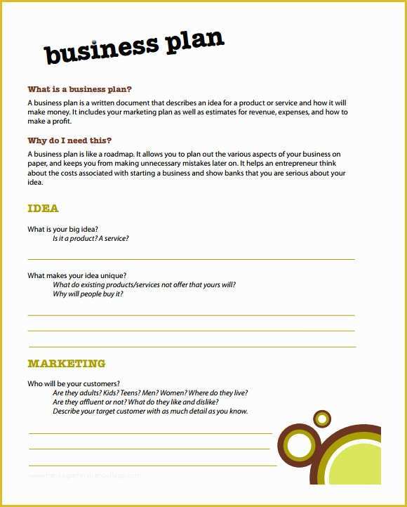 basic small business plan template