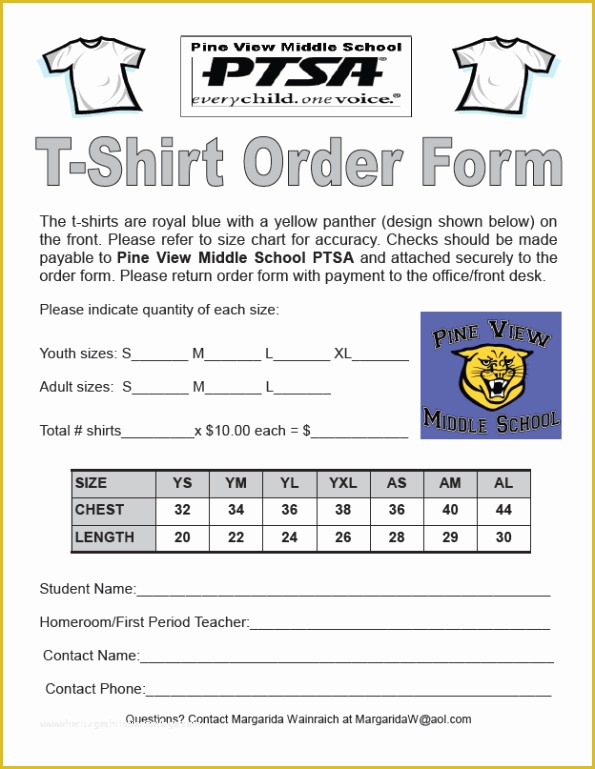 Free T Shirt Order Form Template Of 26 T Shirt Order Form Templates Pdf 