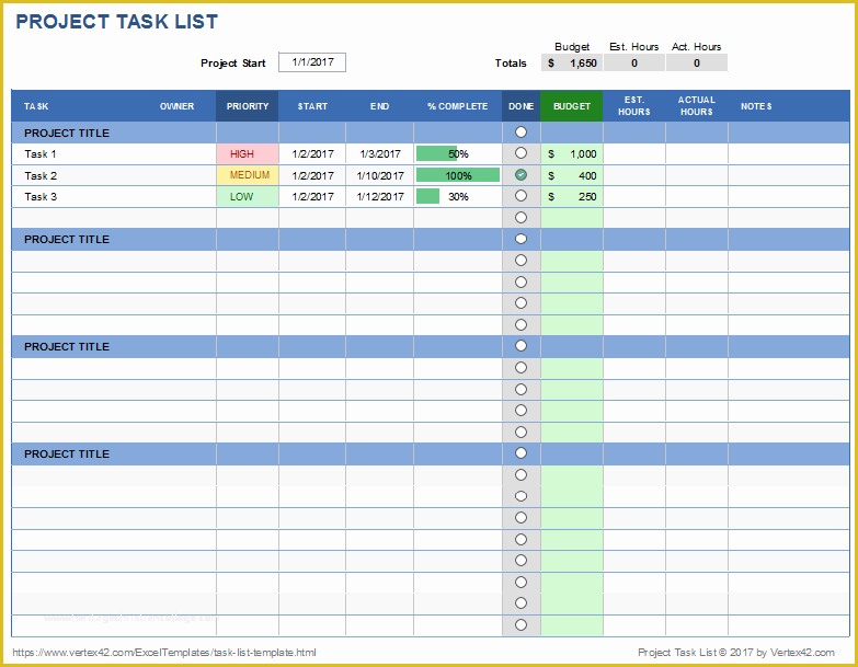 Free Task Tracker Template Of Multiple Project Task List Tracking 