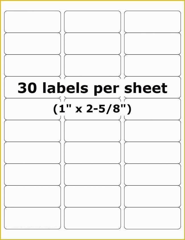 Template For 30 Labels Per Sheet