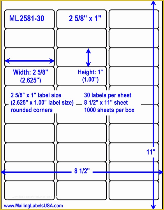  Free Template For Address Labels 30 Per Sheet Of Label Template 5160 