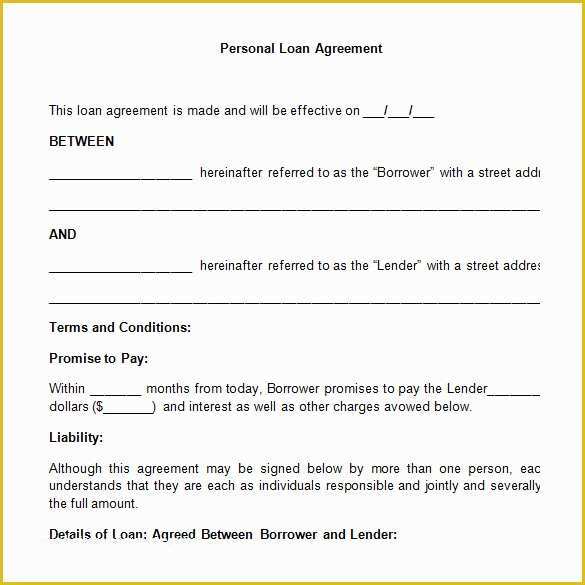 Free Template For Loan Agreement Between Friends Of Loan Contract 