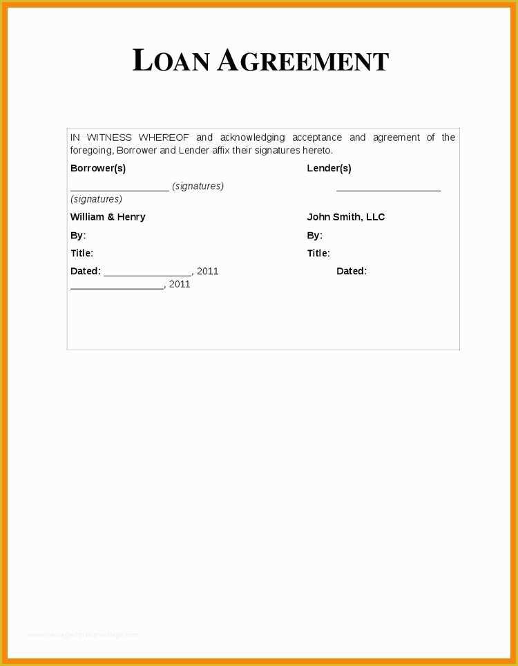 Free Template For Loan Agreement Between Friends Of Download Personal ...
