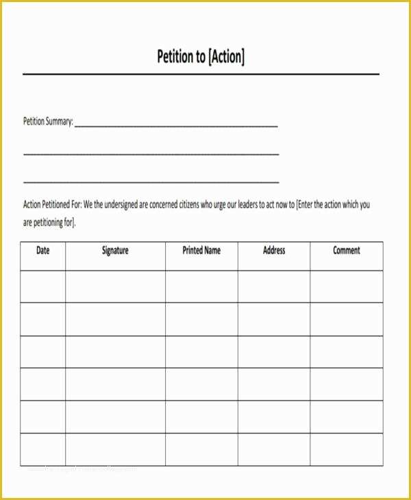 Free Template For Petition Signatures Of 6 Employee Petition Free 