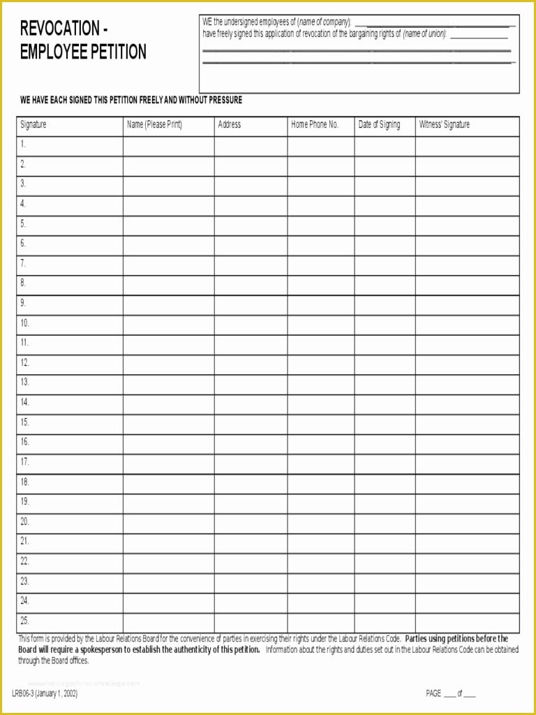 Free Template For Petition Signatures Of Petition Form Template Sample 