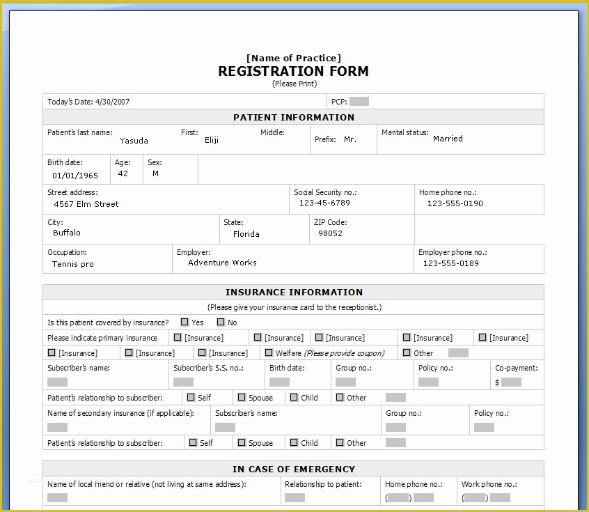 Free Template For Registration Form In HTML Of Printable Registration