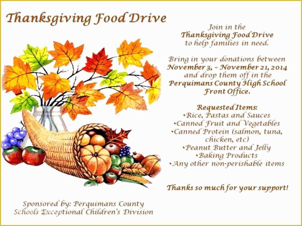 Free Thanksgiving Food Drive Flyer Template Of Thanksgiving Food Drive ...