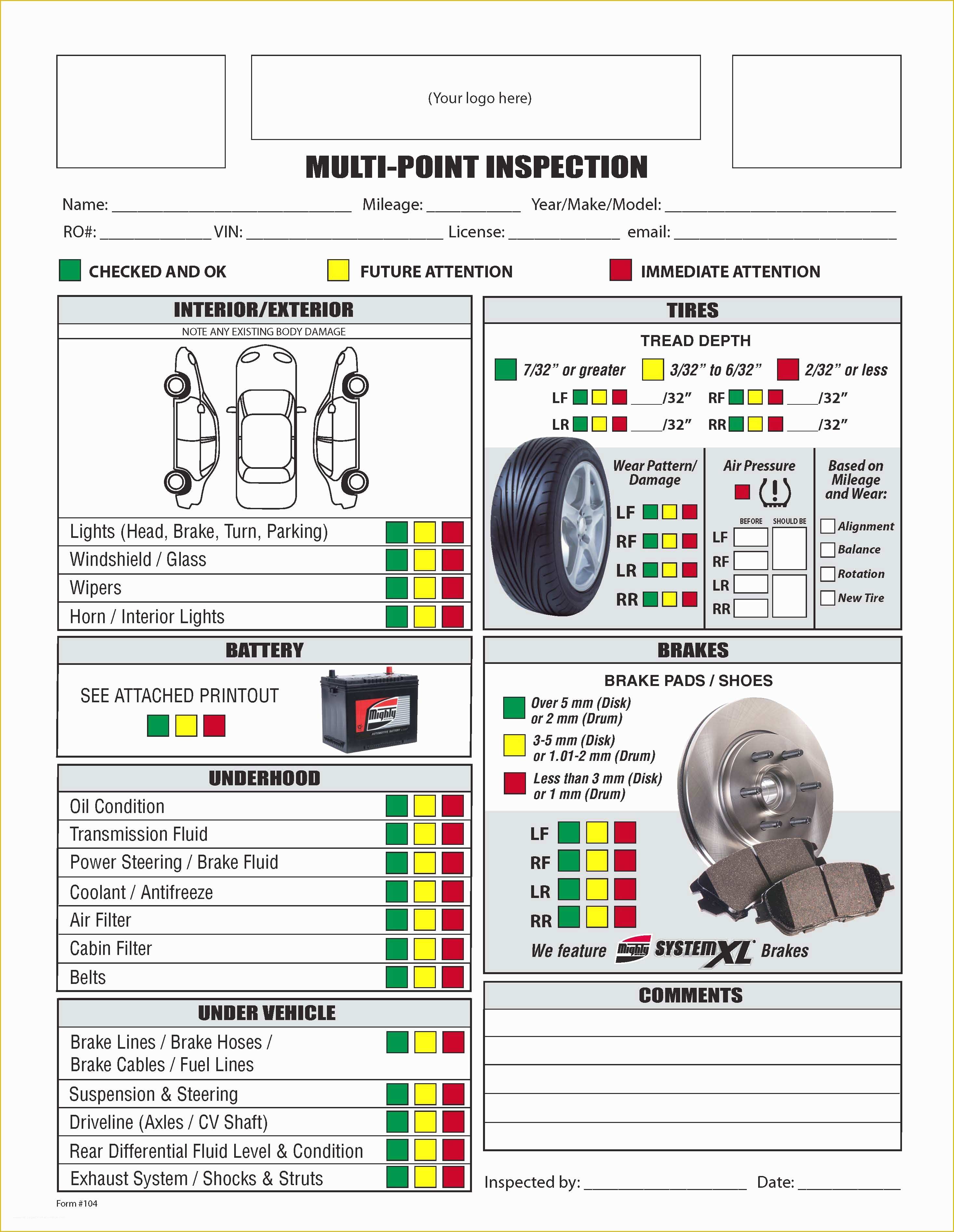 Free Tire Shop Website Template Of Auto Repair Invoice Work Orders Receipt Printing