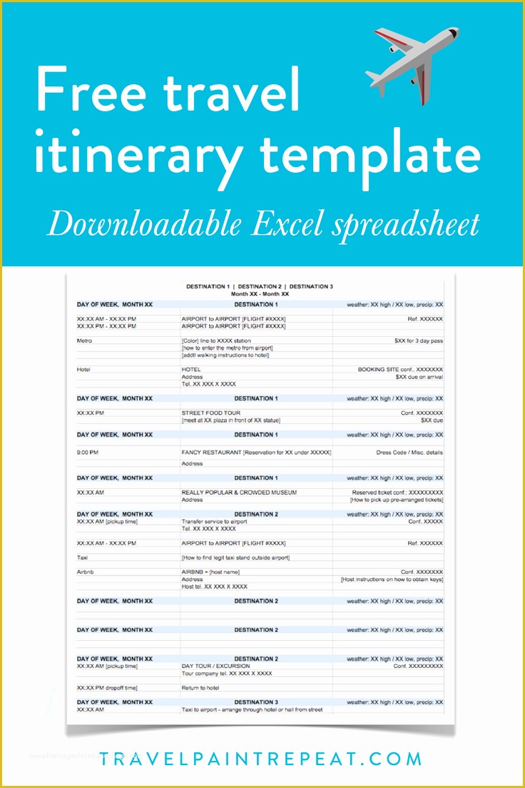 Free Travel Itinerary Planner Template Of The Travel Itinerary Template 