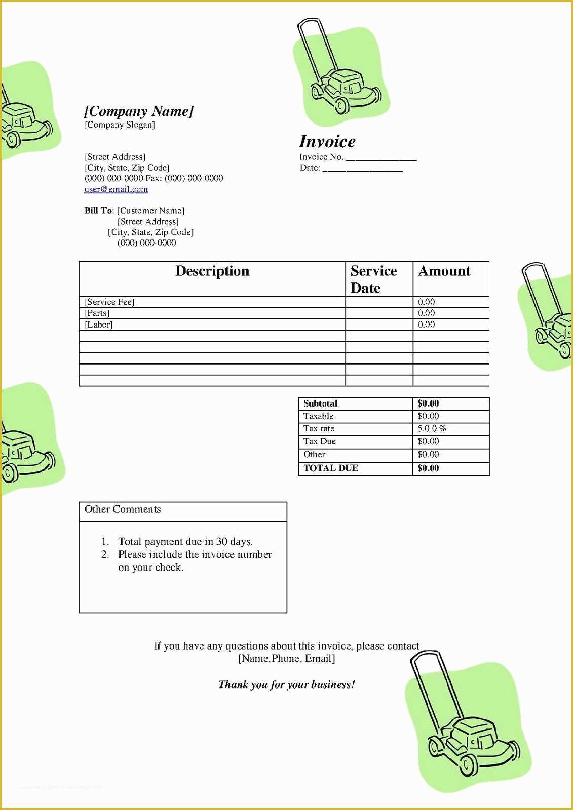 Free Tree Service Invoice Template Of Hourly Invoice Template Excel Heritagechristiancollege