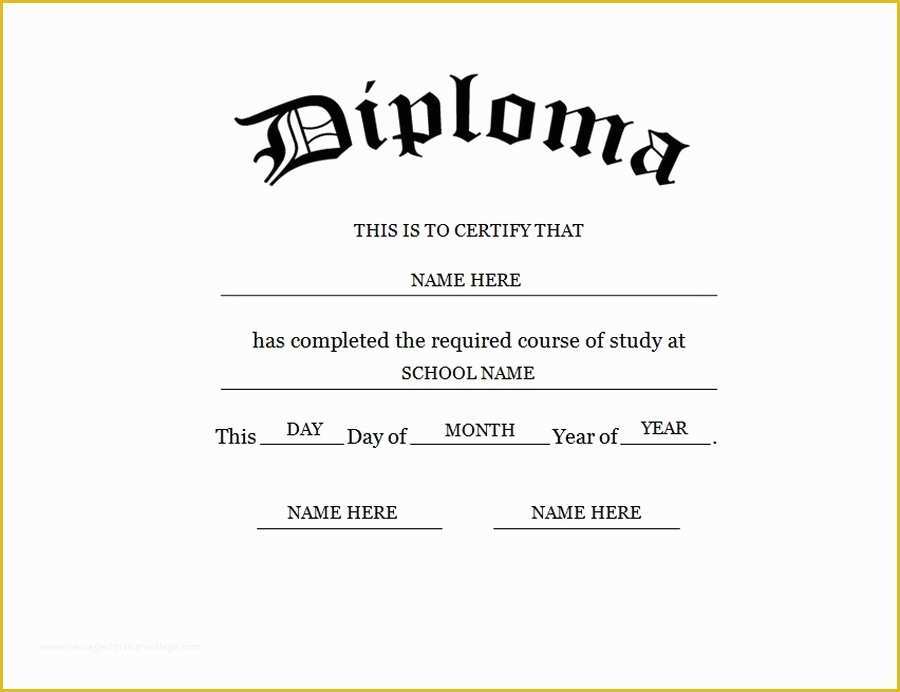 Free University Diploma Templates Of Blank High School Diploma Template