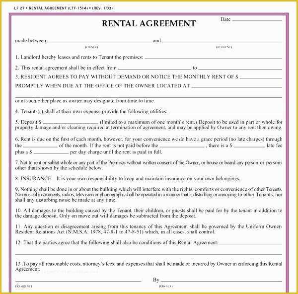 Free Vehicle Rental Agreement Template Of House Rent Contract Template 