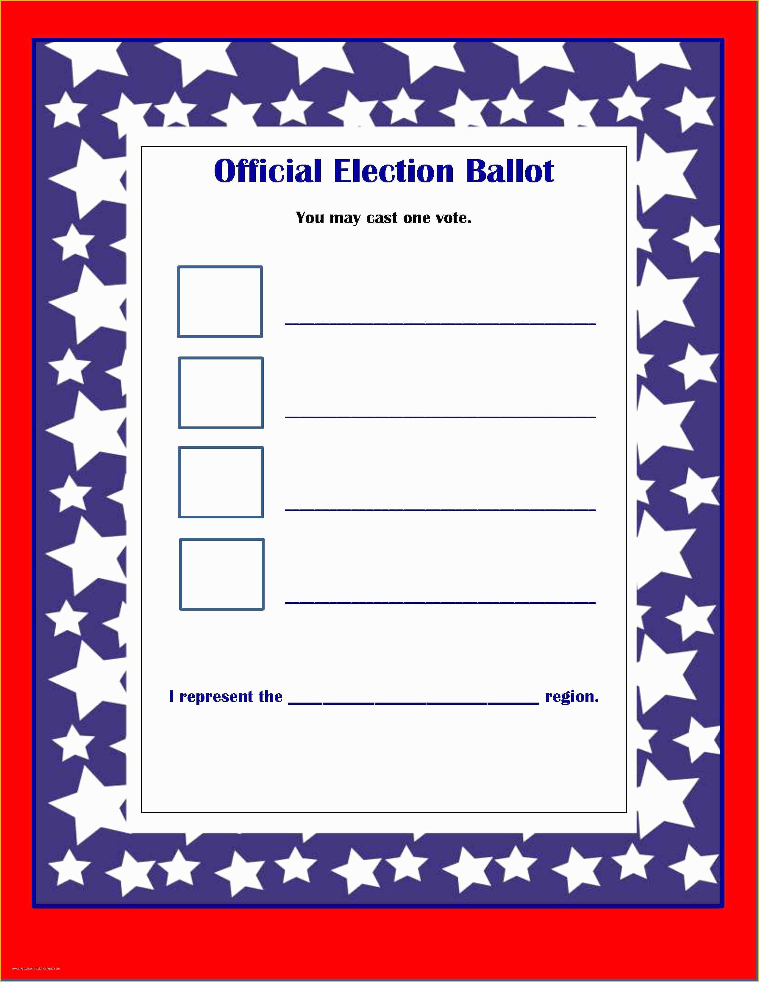 Free Voting Form Template Of Sample Election Ballot For Board Directors 