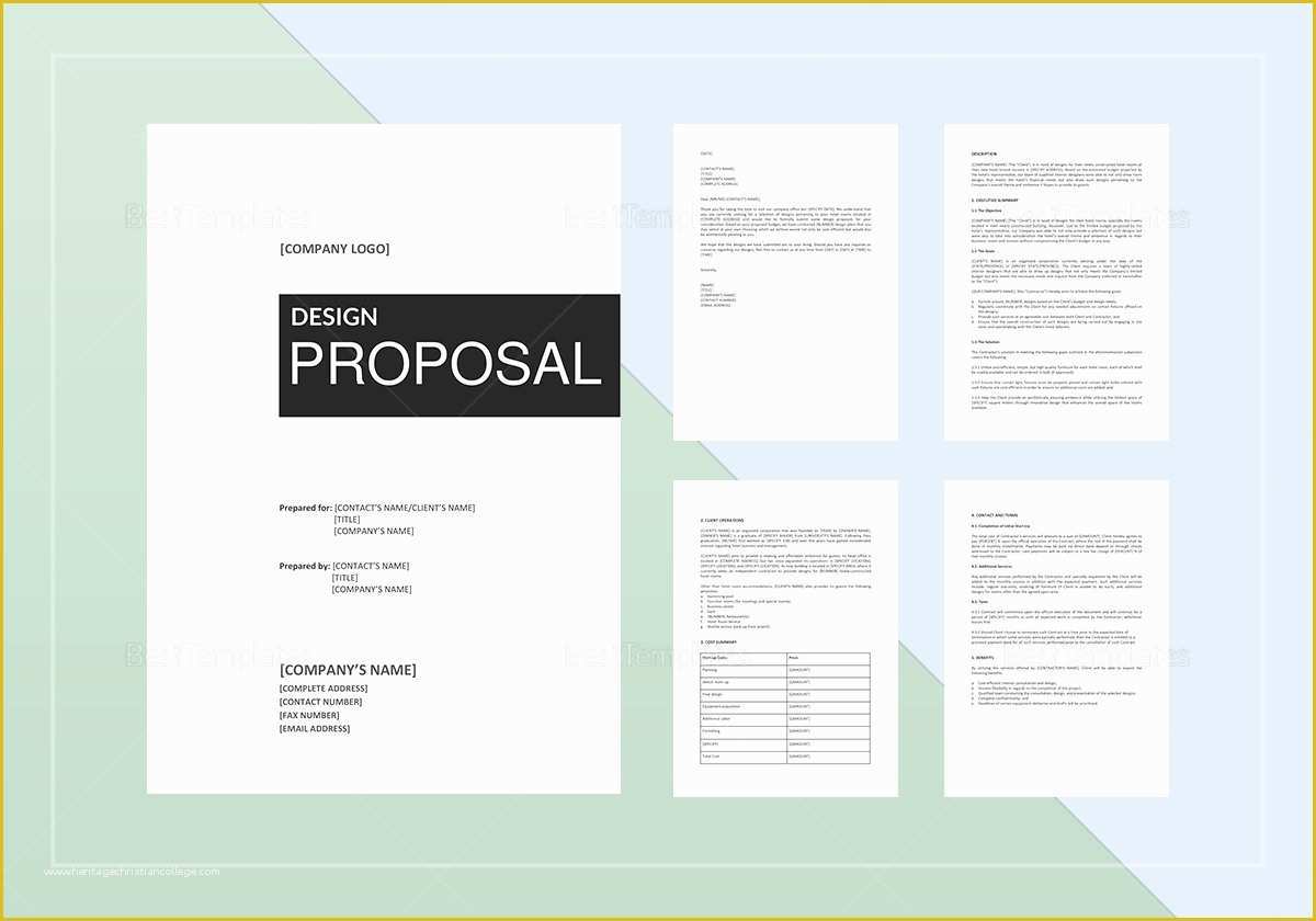 Free Web Design Proposal Template Of Design Proposal Template In Word 