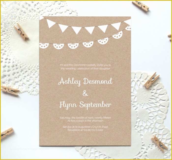 Free Wedding Postcard Template Of Free Printable Wedding Invitation Template Kraft Paper
