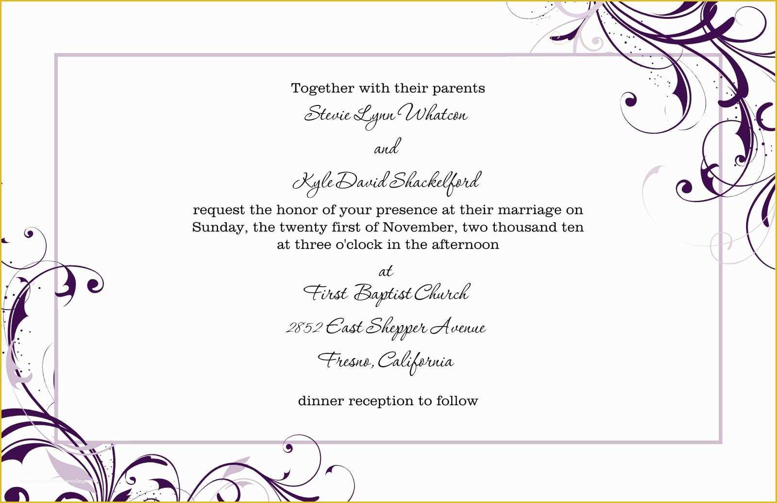 Free Wedding Shower Invitation Templates Of Free Blank Wedding 