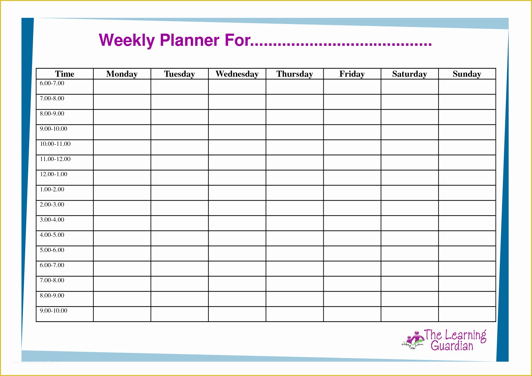 Free Weekly Planner Template Of Blank Weekly Calendars With Appointment 