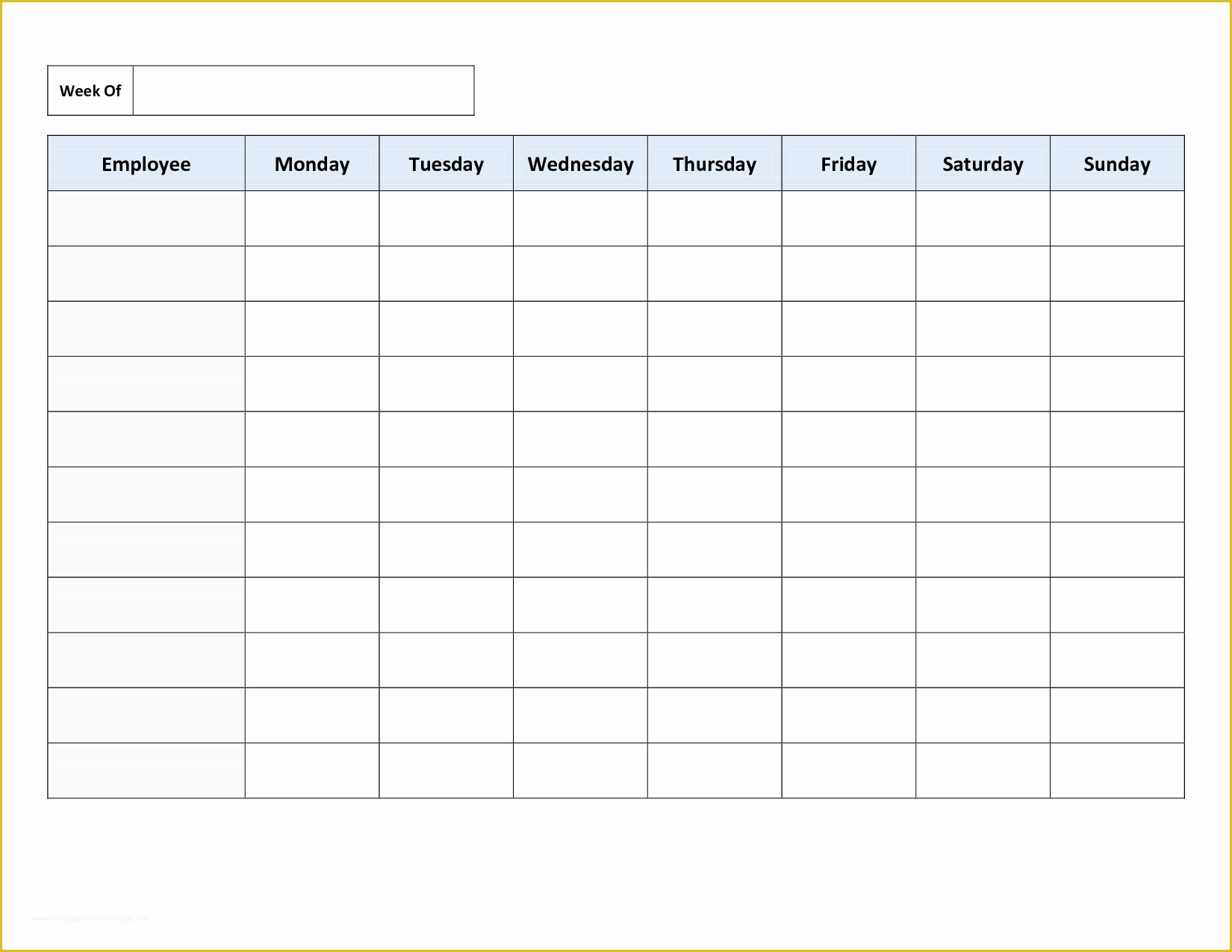 Free Weekly Work Schedule Template Of Free Printable Work Schedules 