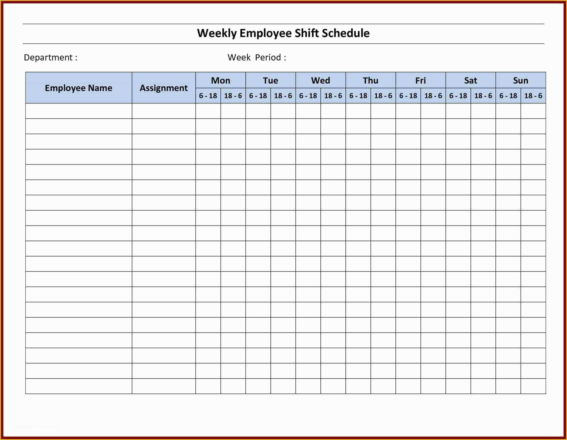free shift work schedule maker