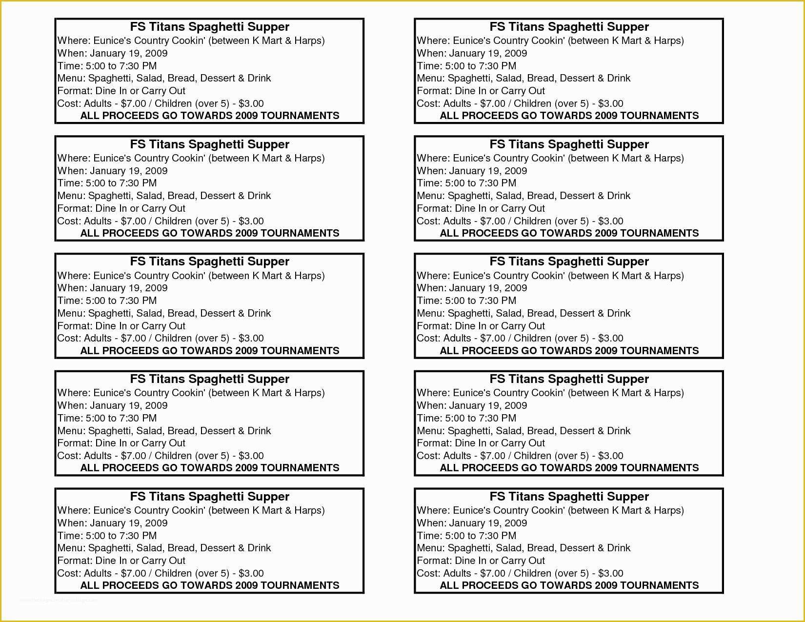 BBQ Fundraiser Ticket Template