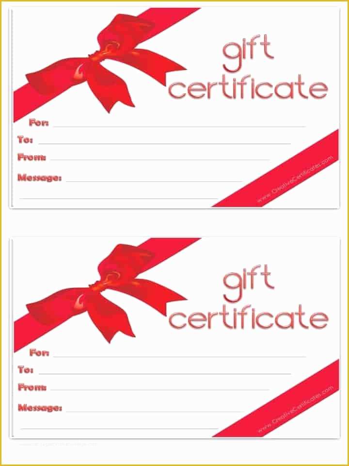 Gift Card Template Free Of Free Gift Certificate Template 