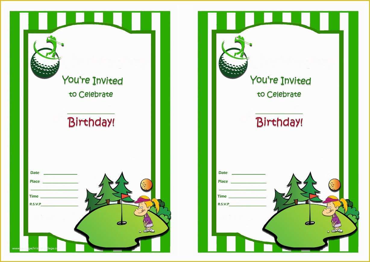 Golf Party Invitation Template Free Of Golf Birthday Invitations