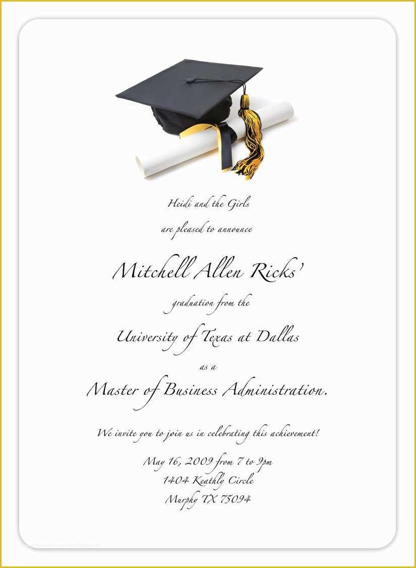  Graduation Invitation Card Template Free Download Of Free Printable 