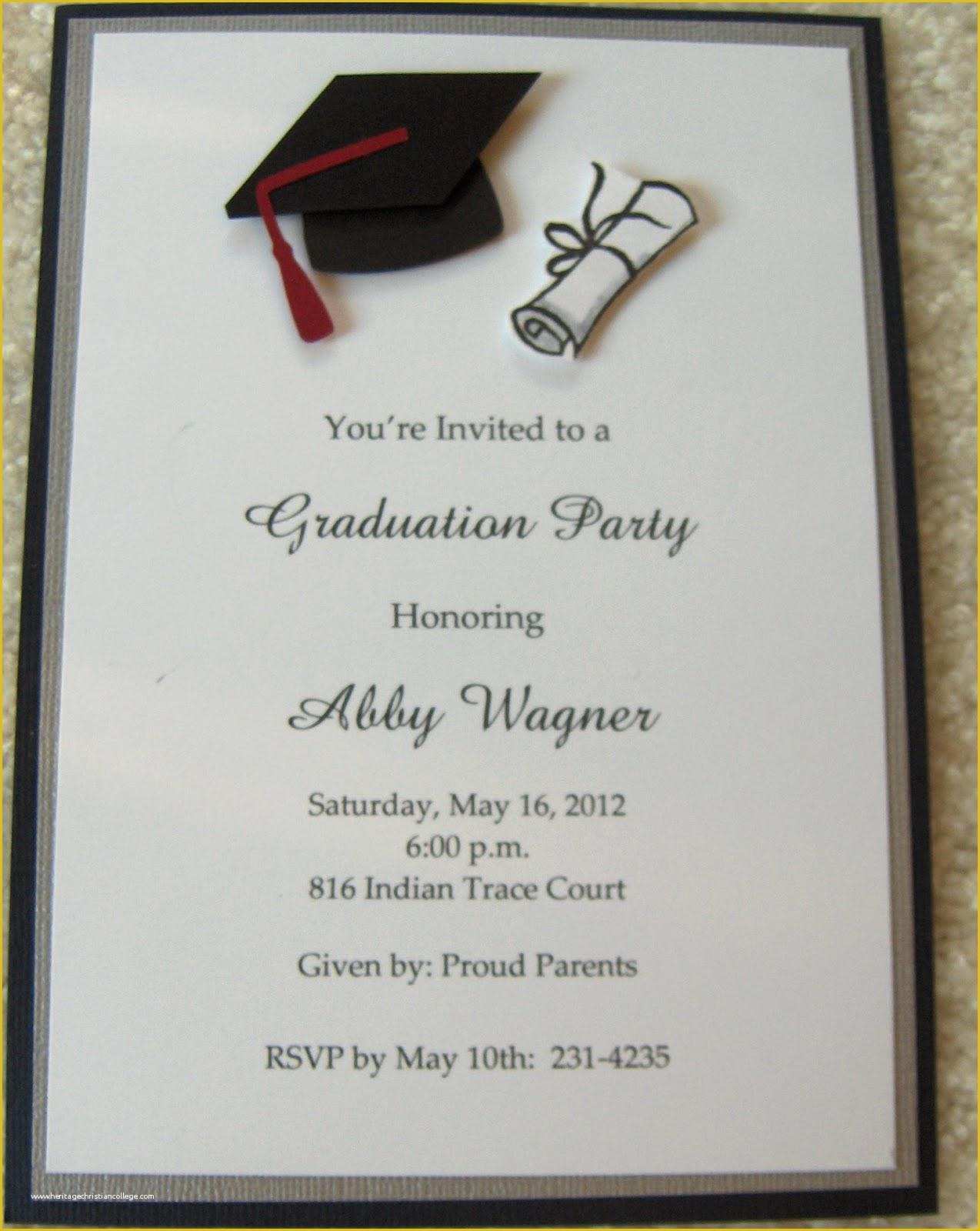 Graduation Party Invitation Postcard Templates Free Of College 