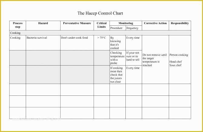 Haccp Template Free Download Printable Templates