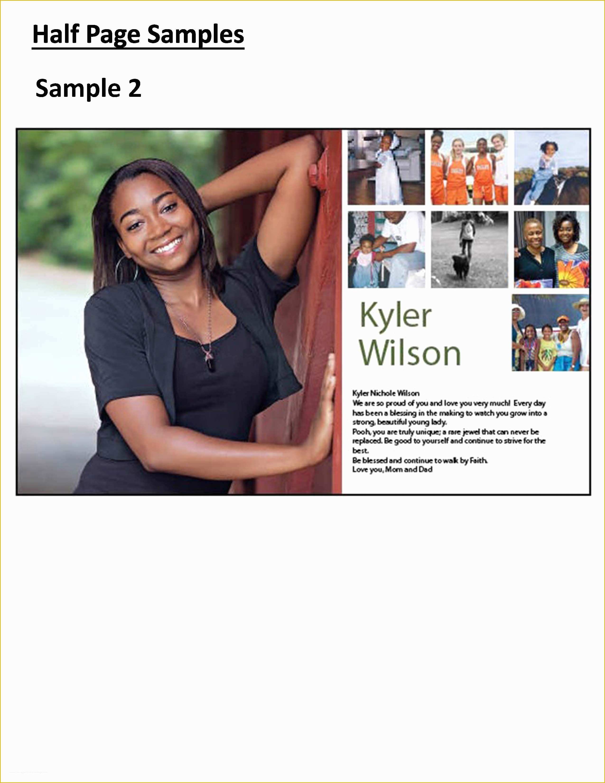 Half Page Flyer Template Free Of Mauldin High School Yearbook Senior Pages