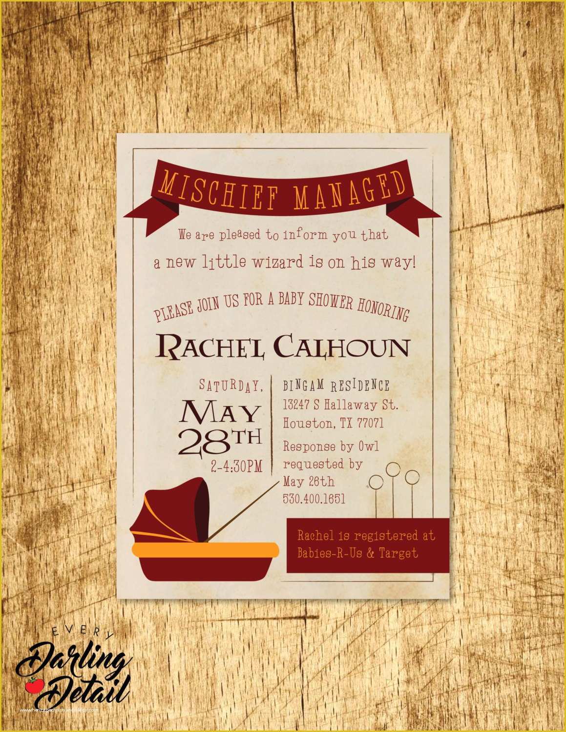  Harry Potter Baby Shower Invitation Template Free Of Harry Potter Baby 