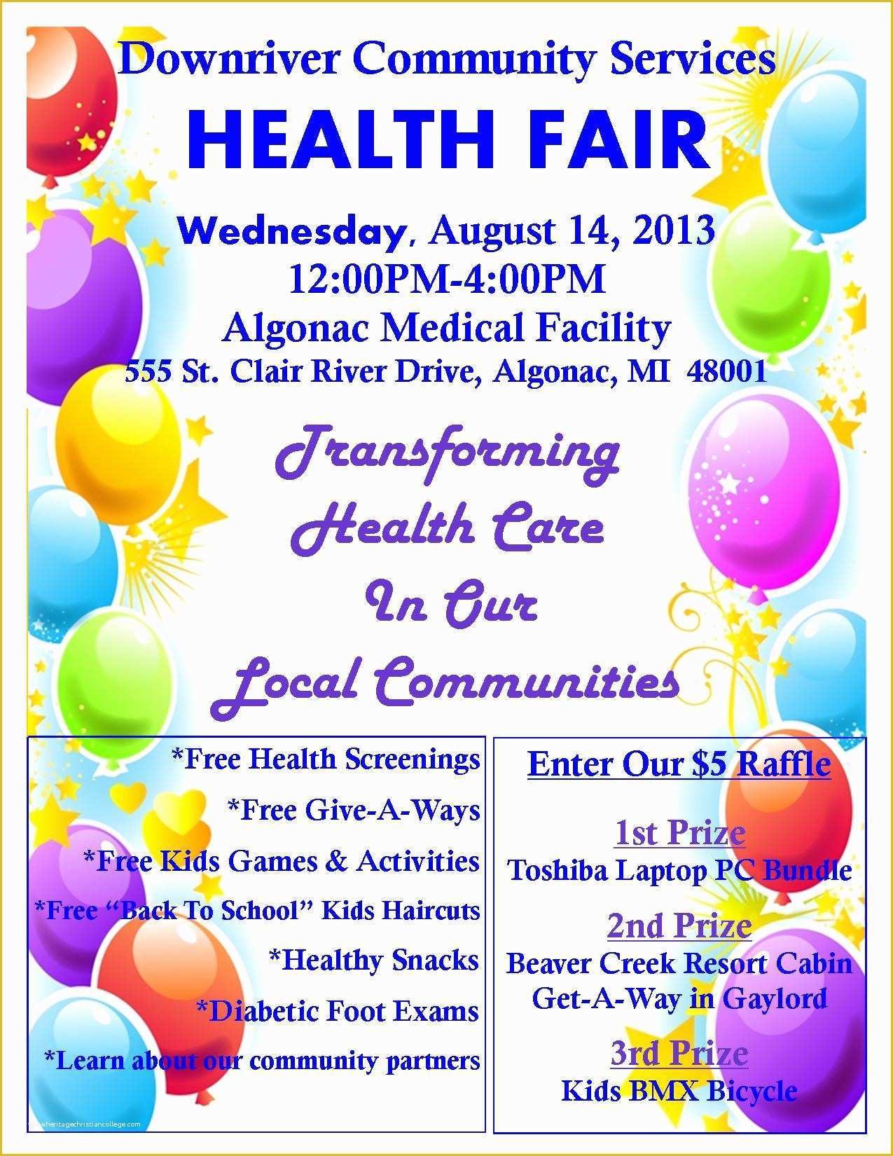 Health Fair Flyer Template Free Of 4th Annual Health And Wellness Fair 