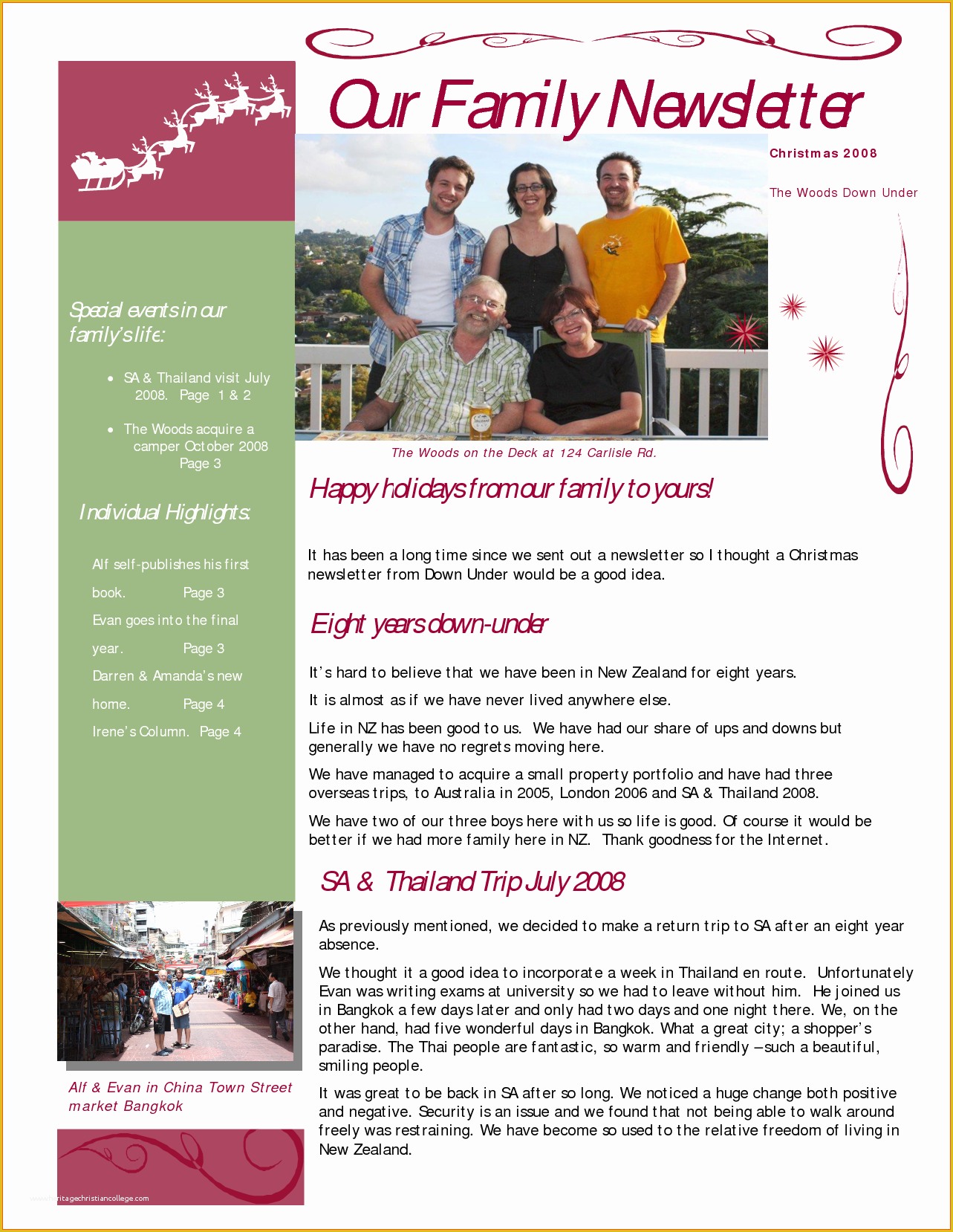 Holiday Family Newsletter Templates Free Of Family Newsletter Template 