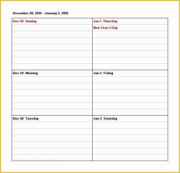 Holiday Schedule Template Free Of Excel Calendar Schedule Template 15 