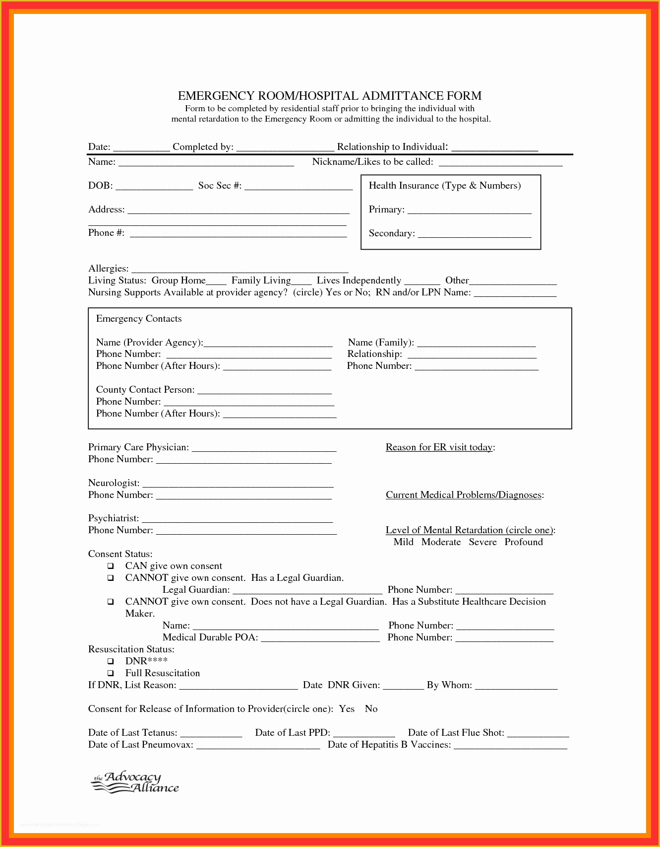 Printable Fillable Real Hospital Discharge Papers