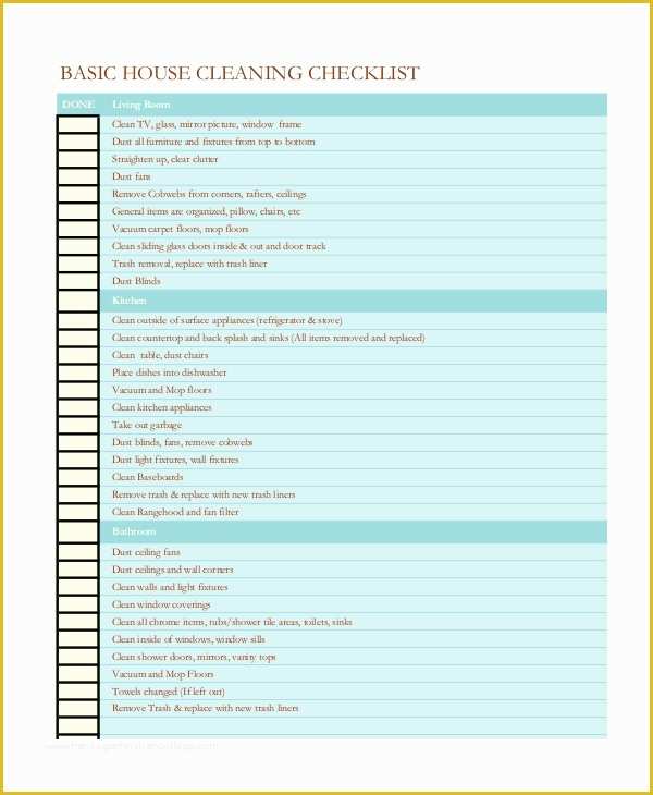 House Cleaning Checklist Template Free Of Search Results for “house ...