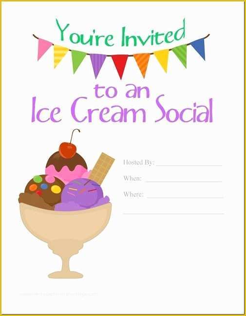 Ice Cream Social Invitation Template Free Of Free Ice Cream Party