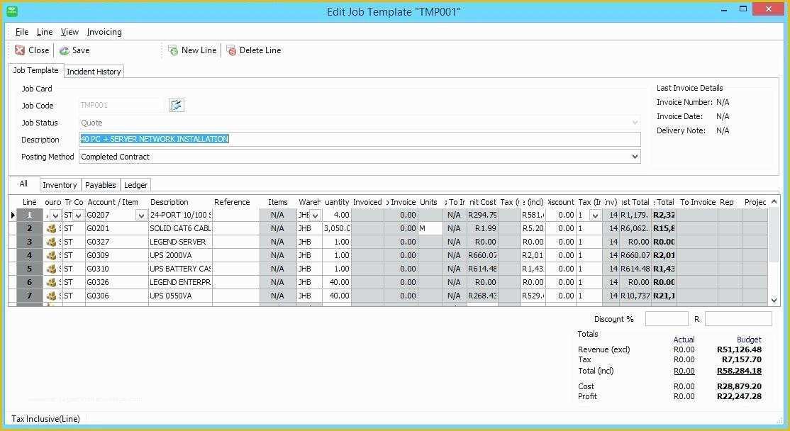 61 Job Costing Template Free Download Heritagechristiancollege