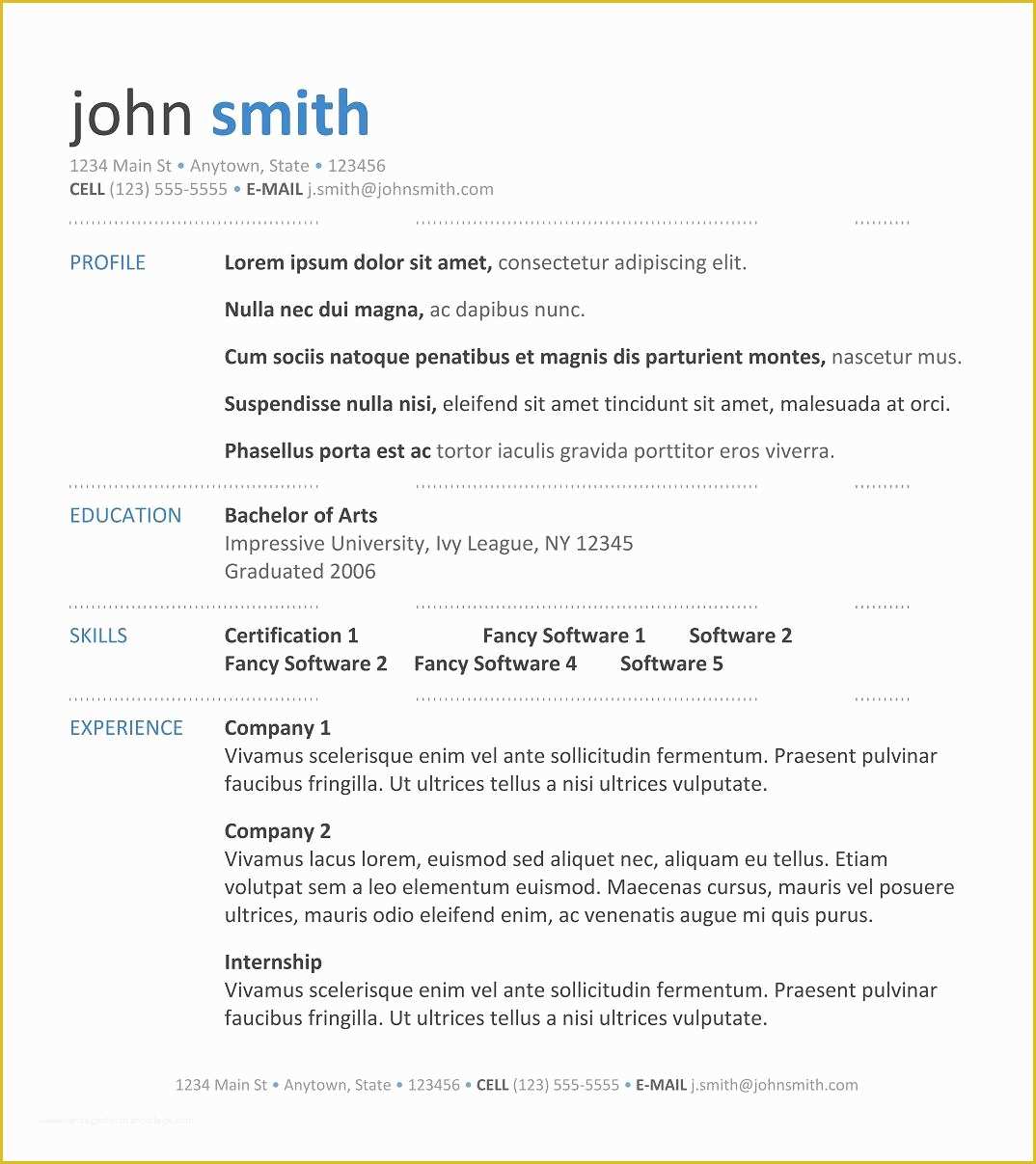 Job Resume Template Free Download Of 7 Simple Resume Templates Free 